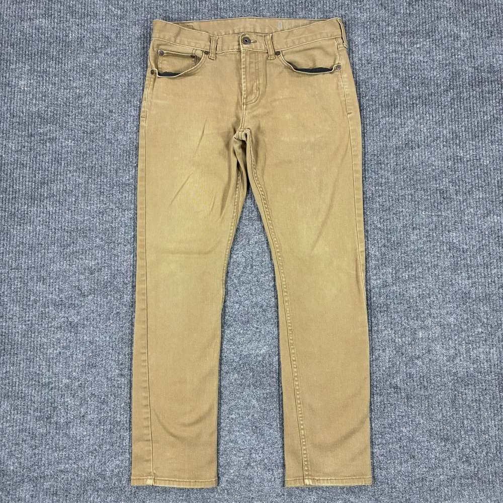 Bullhead Dillon Skinny Pants Mens Size 33x32 Tan Slim Fit Casual Chino Low Rise